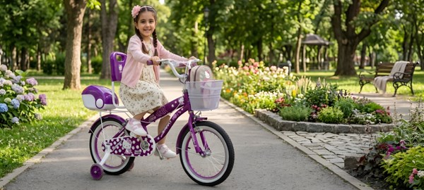 دوچرخه کودک سایز 16 طرح کیتی رنگ بنفش مدل اسمارت Smart