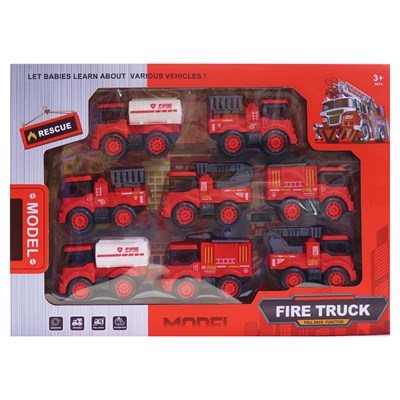ماشین های اسباب بازی آتش نشانی مجموعه 8 عددی مدل FIRE TRUCK 168_ماشین اسباب بازی