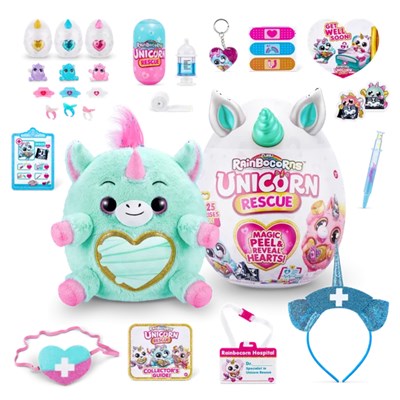 عروسک سورپرایزی رینبوکورنز RainBocoRns سری Unicorn Rescue با شاخ آبی_عروسک سورپرایزی