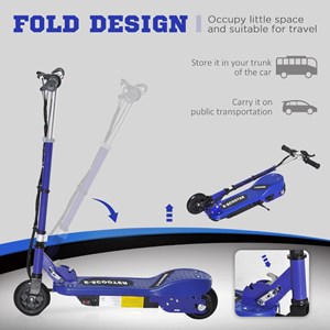اسکوتر برقی تاشو 120 واتی با ارتفاع قابل تنظیم رنگ آبی مدل HOMCOM E Scooter_اسکوتر