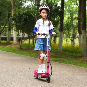 اسکوتر برقی تاشو 120 واتی با ارتفاع قابل تنظیم رنگ صورتی مدل HOMCOM E Scooter_اسکوتر