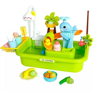 اسباب بازی سینک ظرفشویی و قلاب ماهیگیری 39 قطعه مدل 810 Vegetable Washing Basin_اسباب لوازم خانگی