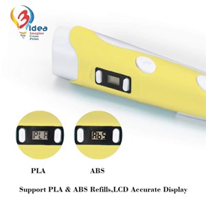 قلم طراحی سه بعدی با نمایشگر LCD و 3 عدد فیلامنت PLA رنگ زرد_اسباب بازی علمی