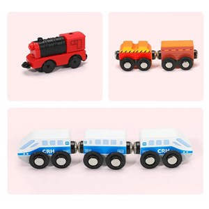 پازل شهر کوچک چوبی تاشو همراه با قطار و ماشین، 90 قطعه مدل TOYARTSY Track Box City_بازی فکری