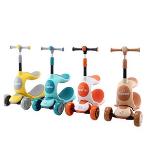 اسکوتر سه‌ چرخه چند کاره SCOOTER 3 in 1 با چرخ های چراغدار ژله ای_اسکوتر