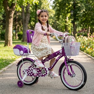 دوچرخه کودک سایز 16 طرح کیتی رنگ بنفش مدل اسمارت Smart